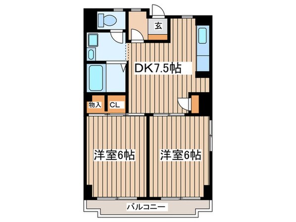 サンビ－チ美松の物件間取画像